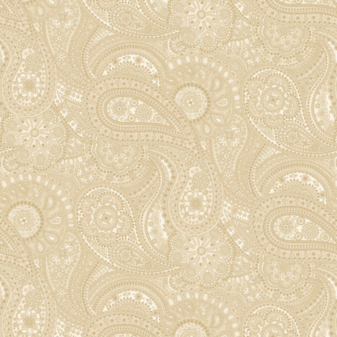 Fabric Henry Glass Beige Paisley Paradise 108" Wide Back by the Quarter Yard 1181-44